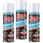 Three cans of Pro Bull Shot degreaser on a white background